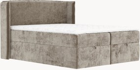 Letto boxspring in ciniglia fatto a mano con contenitore Passion, H4