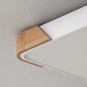 Brilagi - Plafoniera LED dimmerabile PILANA LED/48W/230V rovere/bianco 42x42 cm + telecomando