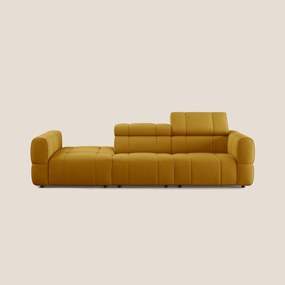 Giotto Divano con terminale e opzione relax elettrico in microfibra effetto velluto impermeabile T09