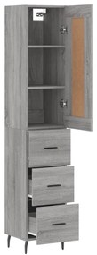 Credenza grigio sonoma 34,5x34x180 cm in legno multistrato