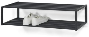 Scarpiera nera in metallo da parete 78x20,5x30,5 cm School – Spinder Design
