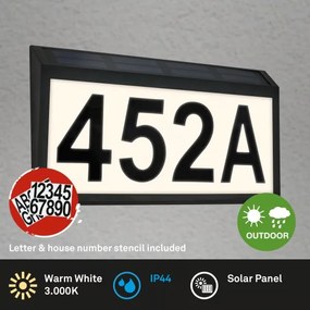 Briloner 3797015 - Numero civico solare LED/0,5W/1,2 IP44