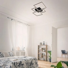 Plafoniera LED Frame nero IP20 cct da bianco caldo al bianco neutro, 4000 lumen BRILONER