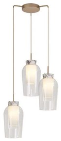 Lampadario Glamour Nora 2 oro cristallo 3x E27 MANTRA