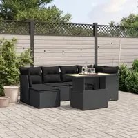 Set Divani da Giardino con Cuscini 7pz Nero Polyrattan 3275477