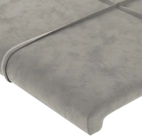 Testiera ad orecchio grigio chiaro 183x23x78/88 cm in velluto