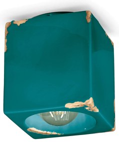 Plafoniera Vintage Ceramica Verde 1 Luce E27