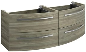 Mobile da bagno sotto lavabo PELIPAL grigio L 130 x H 48 x P 48 cm 4 cassetti, lavabo non incluso