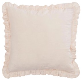 Kave Home - Fodera cuscino Nacha in cotone e lino rosa 45 x 45 cm