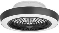 Plafoniere Ventilatore Sazan Acciaio E Abs Bianco-Nero Diff Acrilico Bianco