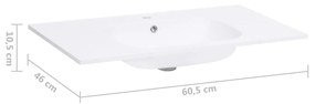Lavabo da Incasso 605x460x105 mm in SMC Bianco