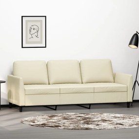 Divano A 3 Posti Crema 180 Cm İn Similpelle /