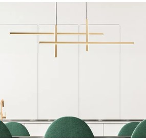 Zuma Line 22008P-BK/GD - Lampadario LED a sospensione con filo EDGE LED/42W/230V 3000/4000/6000K