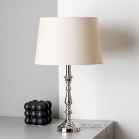 Brilagi - Lampada da tavolo CERIA 1xE27/60W/230V Ø 30 cm cromo lucido/beige