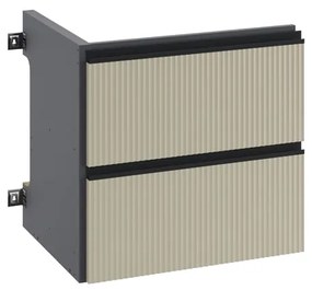 Mobile da bagno sotto lavabo SENSEA Studio beige laminato opaco L 60 x H 58 x P 48.1 cm 2 cassetti, lavabo non incluso