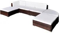 Set Divani da Giardino 6 pz con Cuscini in Polyrattan Marrone cod mxl 34914