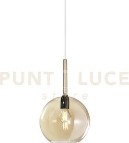 Lampadario a sospensione vetro 1555 grande ambra 1 luce attacco e27...