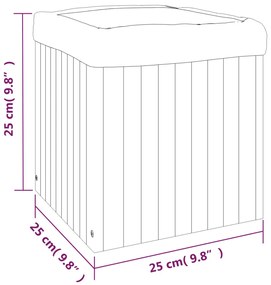 Fioriera da Giardino 25x25x25 cm in Legno Massello di Acacia