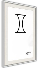 Poster  Zodiac: Gemini II  Cornice Quadri Cornice nera, Larghezza x Altezza Home decor 20x30