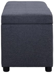 Panca con vano portaoggetti 116 cm grigio scuro in poliestere