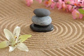 Quadro su tela – Giardino Zen e pietre nella sabbia