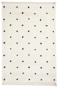 Tappeto bianco e nero Dots, 120 x 170 cm Boho - Think Rugs