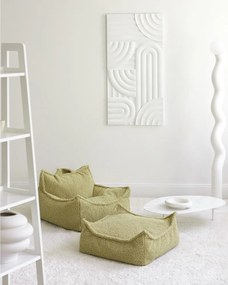 Pouf a sacco per bambini verde con rivestimento in bouclé Square – Wigiwama