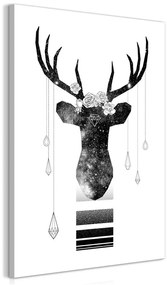 Quadro  Abstract Antlers (1 Part) Vertical  Colore bianco e nero, Dimensioni e Misure 40x60