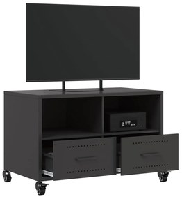 Mobile tv nero 68x39x43,5cm in acciaio laminato a freddo