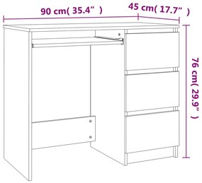 Scrivania Grigio Sonoma 90x45x76 cm in Legno Multistrato