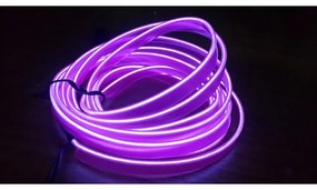 Stringa EL Striscia Neon Led Viola 5 Metri Flessibile Tagliabile Luce Decorativa Atmosfera Per Interno Auto Camion Camper Sfilata Moda