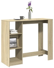 Tavolo Bar Con Ripiano Rovere Sonoma 124x46x103,5cm Multistrato /