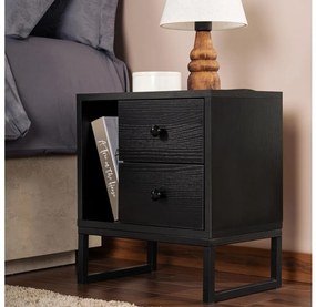 Comodino GLIMMER 50x45,2 cm nero