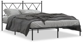 Giroletto Con Testiera İn Metallo Nero 135x190 Cm /