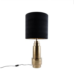 Lampada da tavolo velluto bronzo nero con oro 40 cm - Bruut