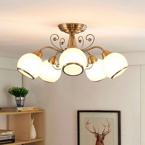Lindby Corentin - lampada da soffitto in ottone antico