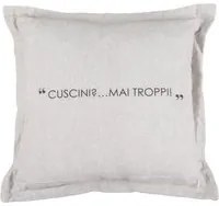 Cuscino divano 45x45 cm scritta tortora