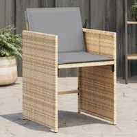 Sedie da Giardino con Cuscini 4 pz Beige Misto in Polyrattancod mxl 86728