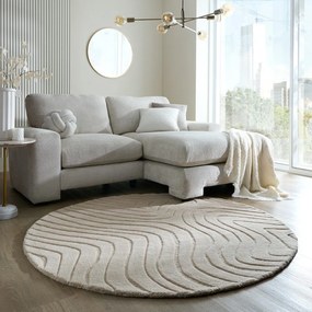 Tappeto rotondo color crema in lana tessuto a mano ø 160 cm Mesmerise Natural - Flair Rugs