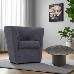 Poltrona moderna Grigio in tessuto antimacchia imbottita