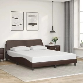 Giroletto Con Testiera Marrone 160x200 Cm İn Similpelle /