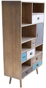 ADELINE - mobiletto 6 ripiani 1 anta 7 cassetti in mdf multicolor