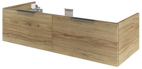 Mobile da bagno sospeso sotto lavabo L 120 x H 64 x P 48 cm rovere lucido, 2 cassetti, 2 ante Apertura push-pull SENSEA Neo Frame, Maniglie acquistabili separatamente