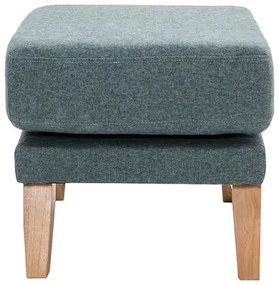 Pouf poggiapiedi sfoderabile scandinavo in tessuto grigio-verde e legno chiaro OSLO