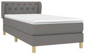 Giroletto a molle con materasso grigio scuro 80x200 cm tessuto