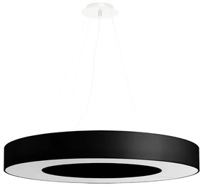Lampada a sospensione nera con paralume in tessuto ø 70 cm Galata Slim - Nice Lamps