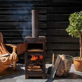 Stufa Da Terrazzo Con Forno Per Pizza Ruggine /