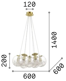 Sospensione Moderna Mapa Metallo Cromo 7 Luci E27