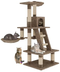 Albero per Gatto con Graffiatoio Cuccia Giocattolo Gatti Parco Giochi Tiragraffi in Sisal Naturale 116 cm