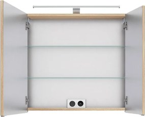 Specchio Contenitore Con Illuminazione PELIPAL legno caldo L 75 x H 70.3 x P 17 cm